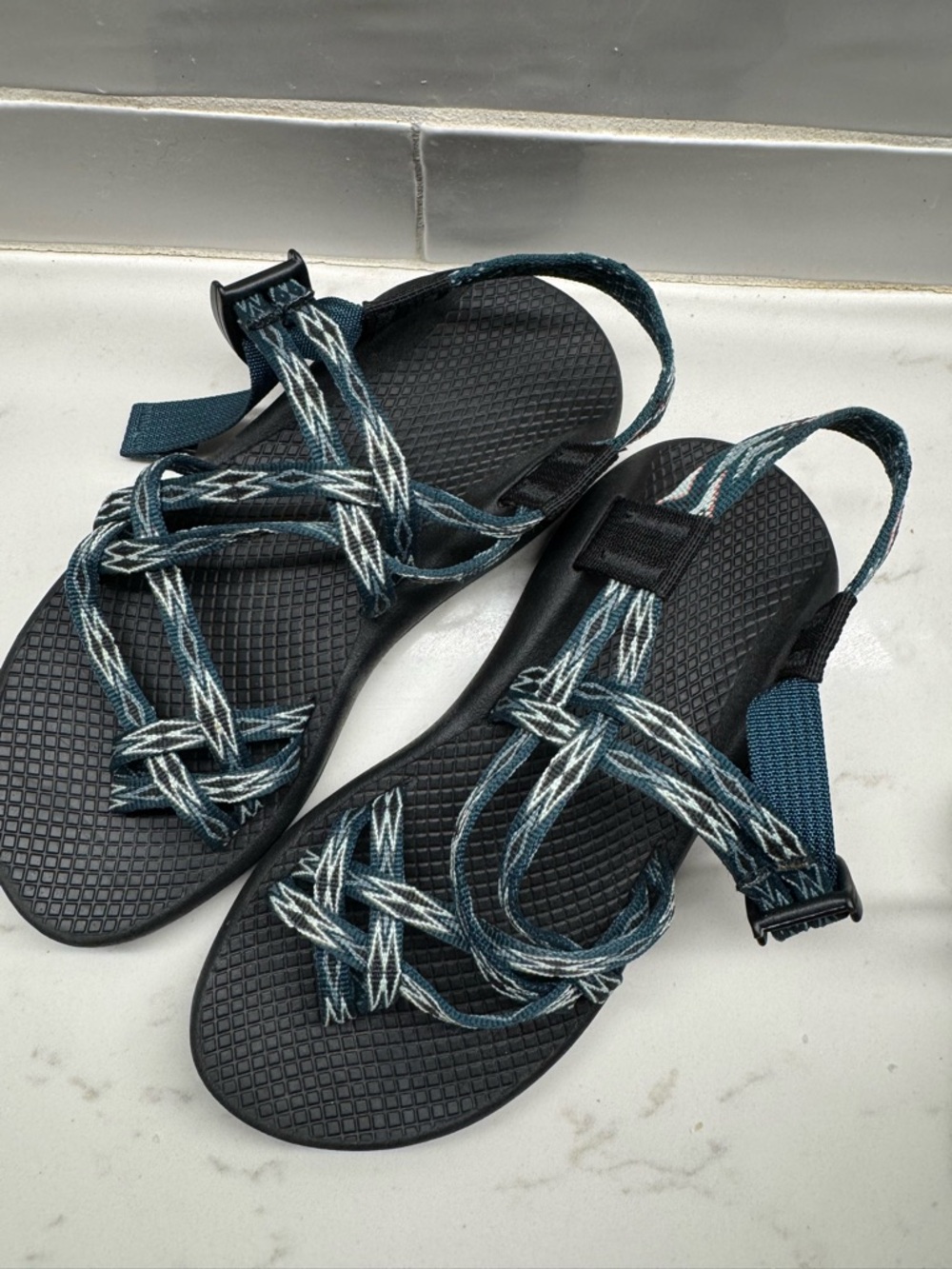 Chaco Women's Strappy Sandals in Teal and Black